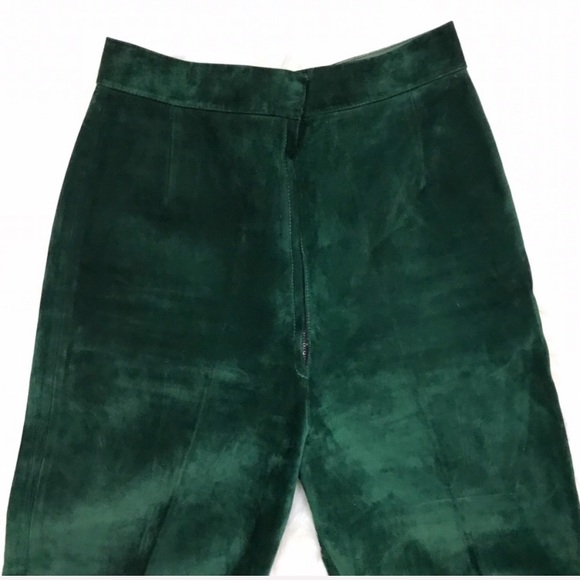 💚G. GUCCI💚RARE VINTAGE SUEDE GREEN TROUSERS - Picture 8 of 8